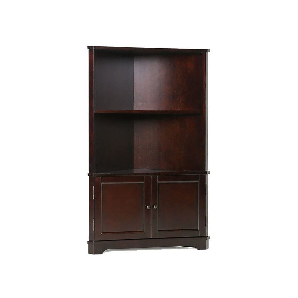 Wooden 3 Tier Bookshelf with Cabinet