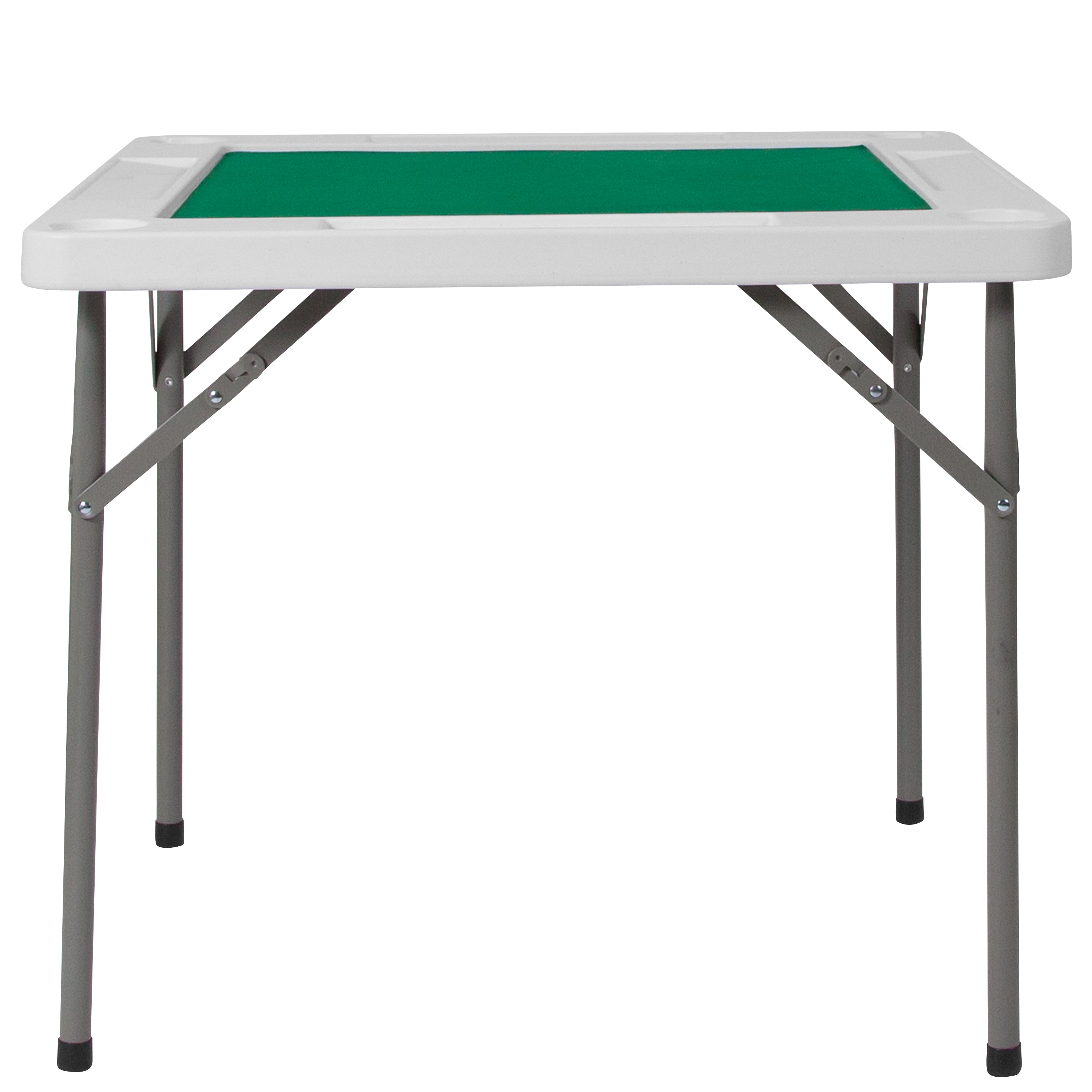 Flash Furniture 34.5" Square 4-Player Folding Card Game Table with Green Playing Surface and Cup Holders