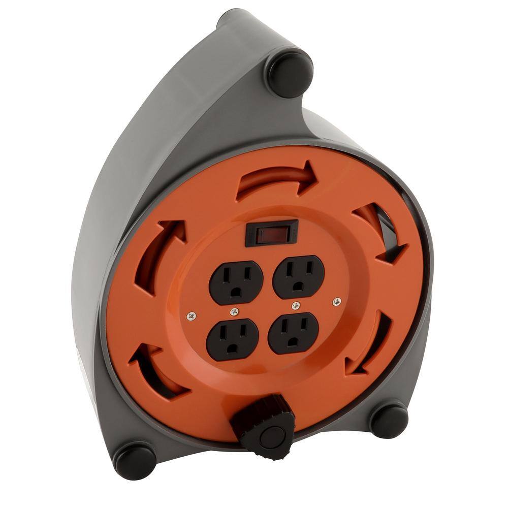 HDX 20 ft. 163 Retractable Extension Cord Reel with 4-Outlets CR-002