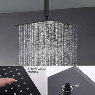 CASAINC 2-Function 10 in.Ceiling-Mounted Shower System with Handheld Shower in Matte Black CS3602-10MB