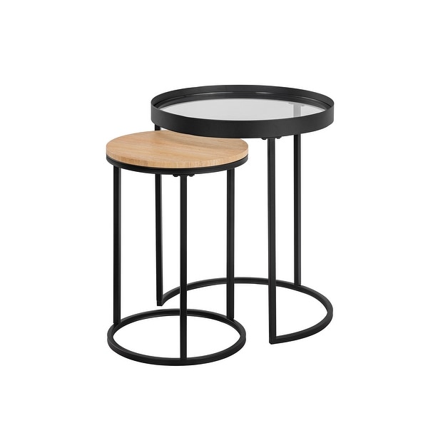 Middlebrook Contemporary Glass-Top Nesting Tables