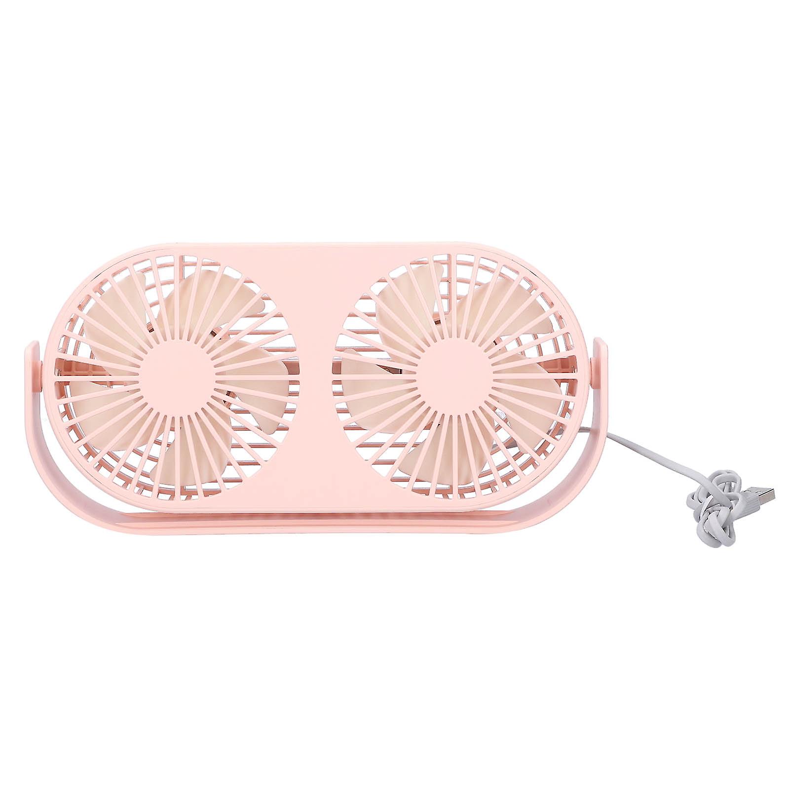 Pink Double Head Desktop Fan Usb Adjustable Mini Aromatherapy Fan For Home Office