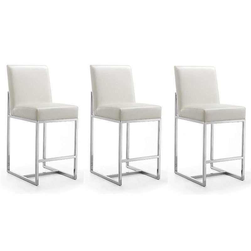 MANHATTAN COMFORT Element Faux Leather Counter Stool 3-piece Set