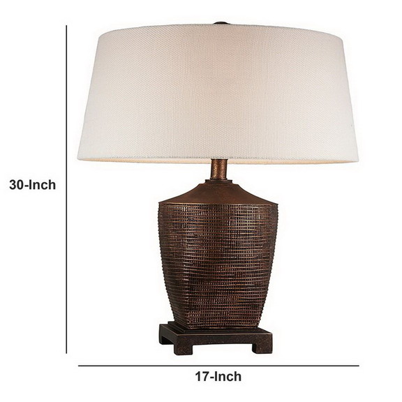 Benjara BM240304 Table Lamp with Polyresin Urn Sha...