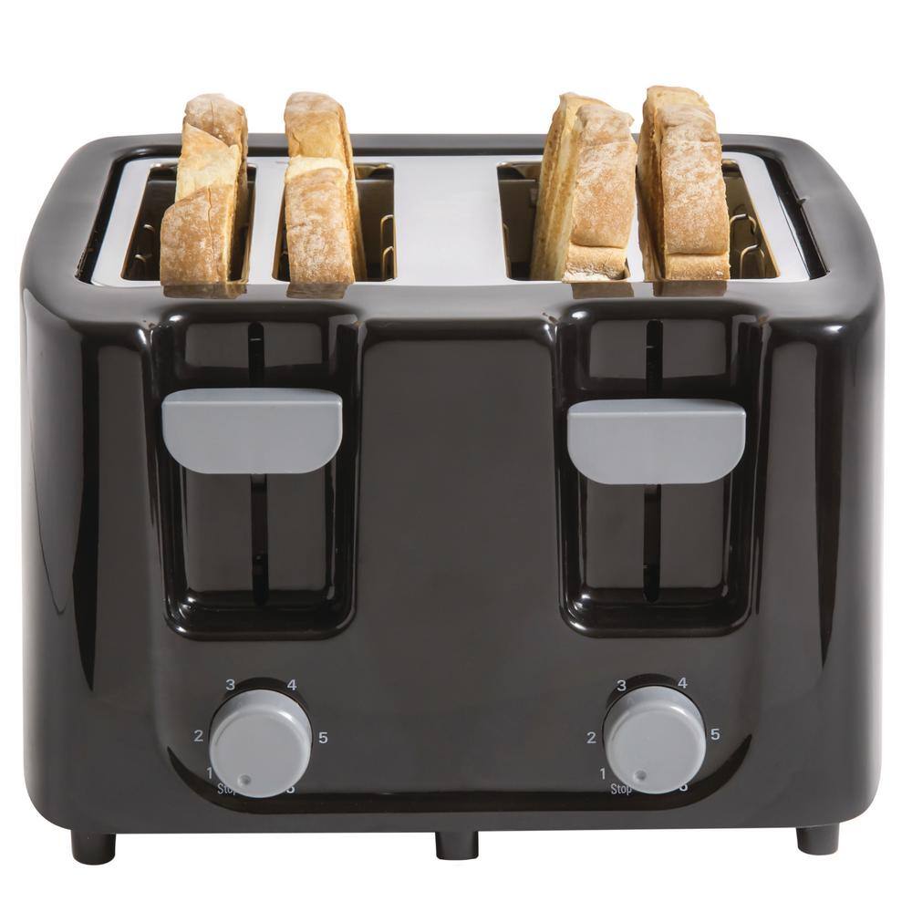 Continental 4-Slice Black Toaster with Cool-Touch Exterior CE-TT029