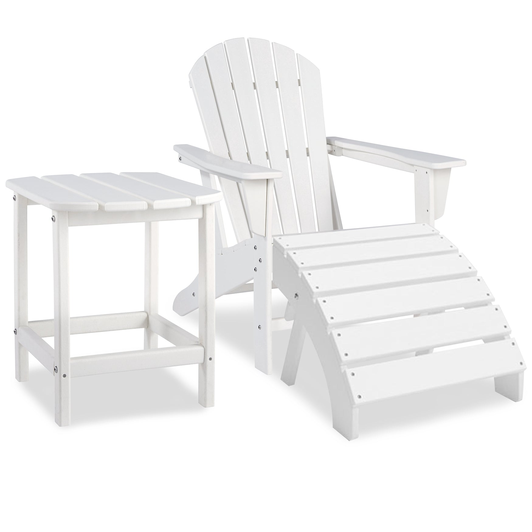 Sundown Treasure Outdoor Adirondack Chair and Ottoman with Side Table