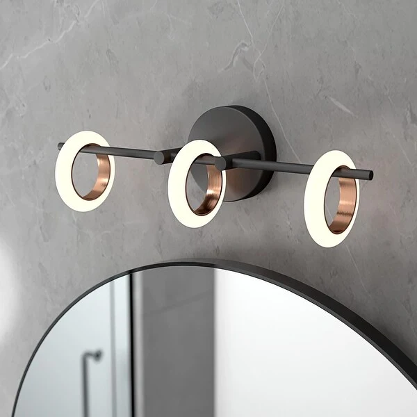 Glow's Avenue 3-Light Dimmable Loop Ring Bathroom Vanity Light