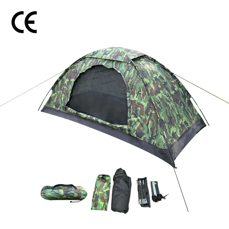 Factory Outlet Zelt Waterproof Foldable 1 Person Camouflage Lightweight Backpacking Camping Outdoor Tent For Three 3 Season