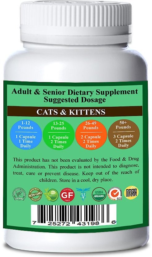 Natura Petz Organics Yelp For Kelp Cat Supplement， 150 count