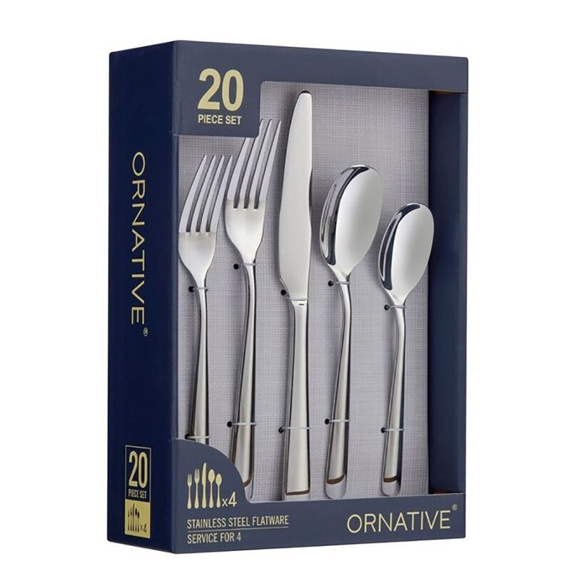 Ornative Aabbye 18/0 Stainless Steel 20 Pieces Flatware Set   10.63\