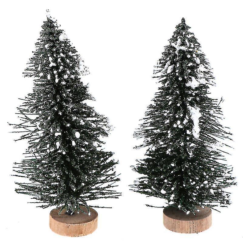 2pcs Dollhouse Miniature Christmas Tree Fairy Garden Doll House Decoration