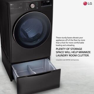 LG 7.4 Cu. Ft. Vented SMART Stackable Gas Dryer in Black Steel with TurboSteam and Sensor Dry Technology DLGX4001B