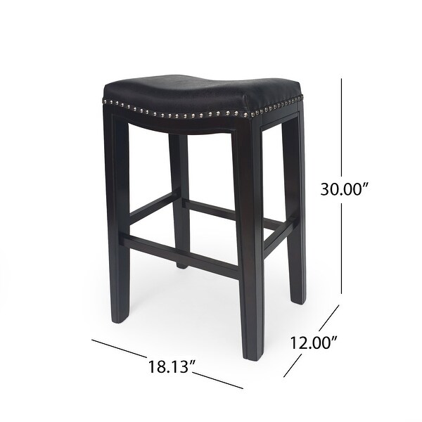 Tiffin Contemporary Studded Fabric Bar Stool (Set of 2) by Christopher Knight Home