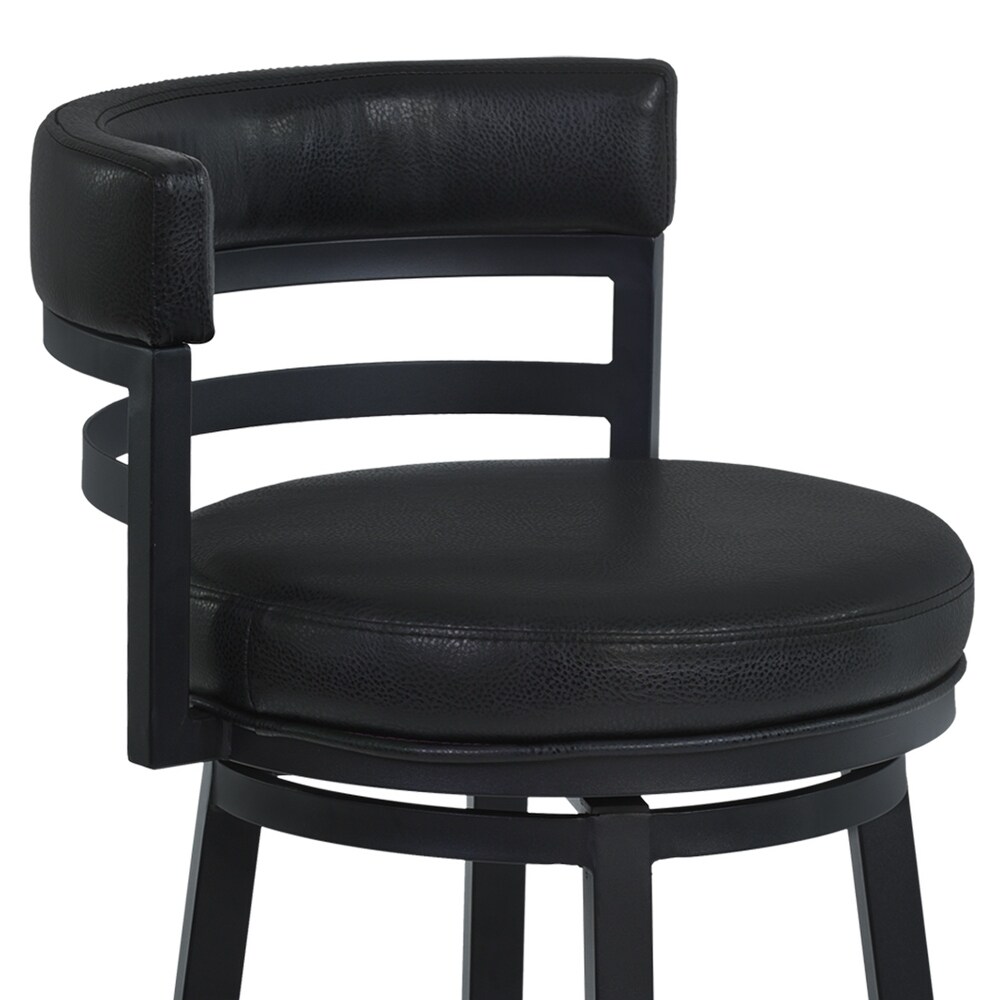 Madrid Modern Swivel Counter/Bar Stool in Faux Leather and Metal