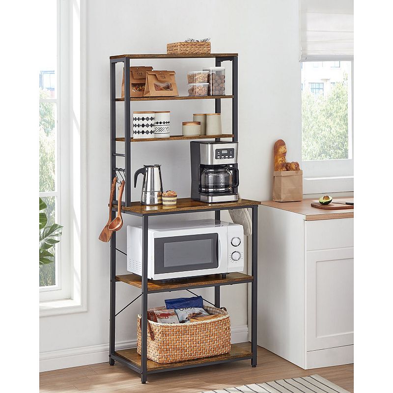 Baker's Rack with Shelves and Hooks