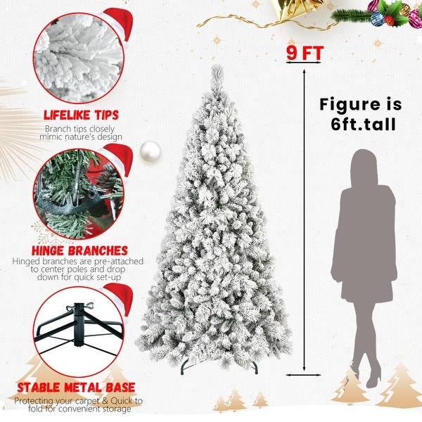 4ft9ft PVC/PE Mixed Flocked Christmas Tree – Natural Look and Easy Setup