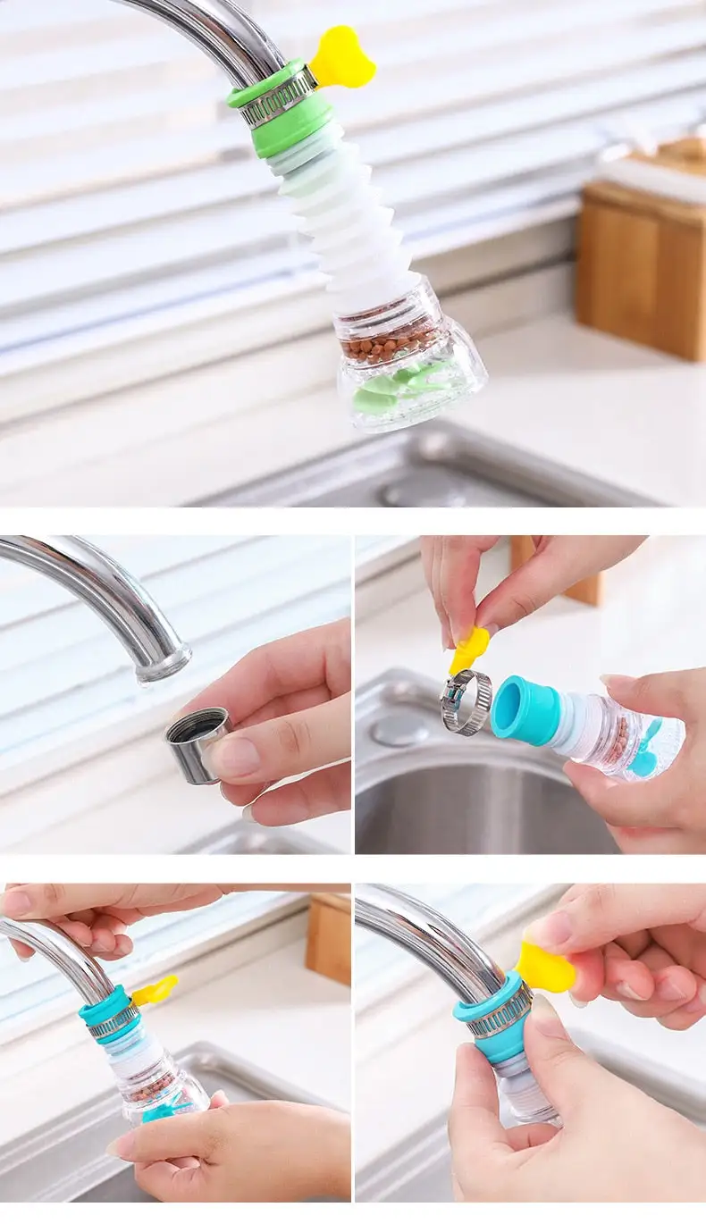 360 Degree Rotation Faucet Extender Shower Water Tap Gadget Water Tap Extension Filter Kitchen Faucet Extension Tube