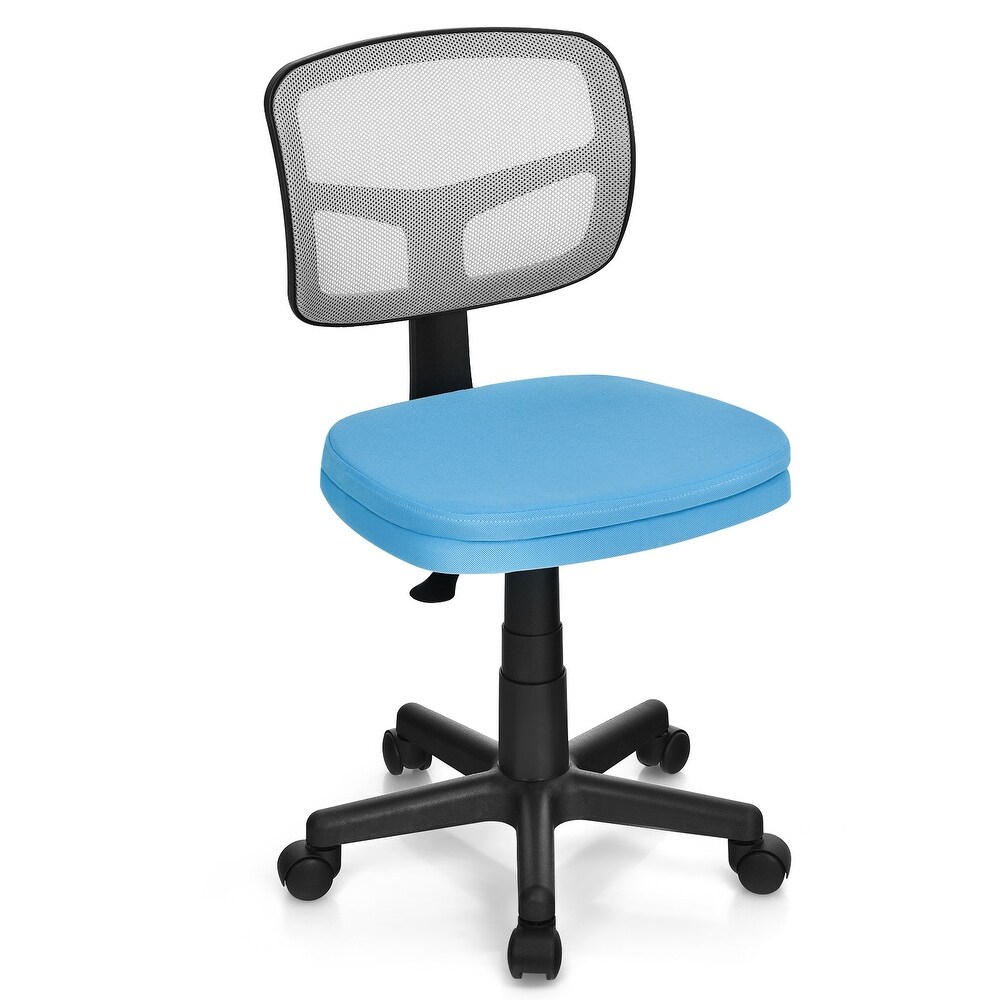 Armless Desk Chair Low Back Computer Chair Ergonomic Small Task Chair