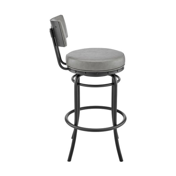 Rees Modern Swivel Counter/Bar Stool in Faux Leather and Metal