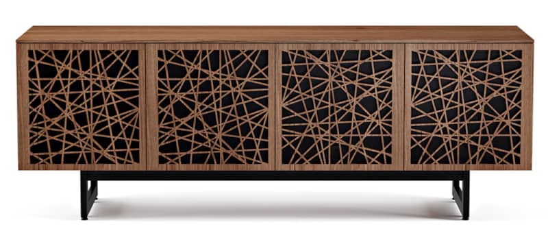 BDI Elements Ricochet Natural Walnut Media with Quad-Width Storage Cabinet