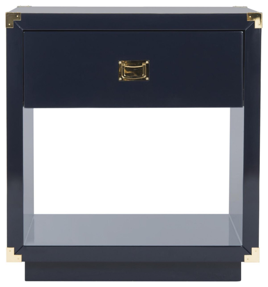 Maven Lacquer Side Table Navy   Contemporary   Side Tables And End Tables   by Peachtree Fine Furniture  Houzz