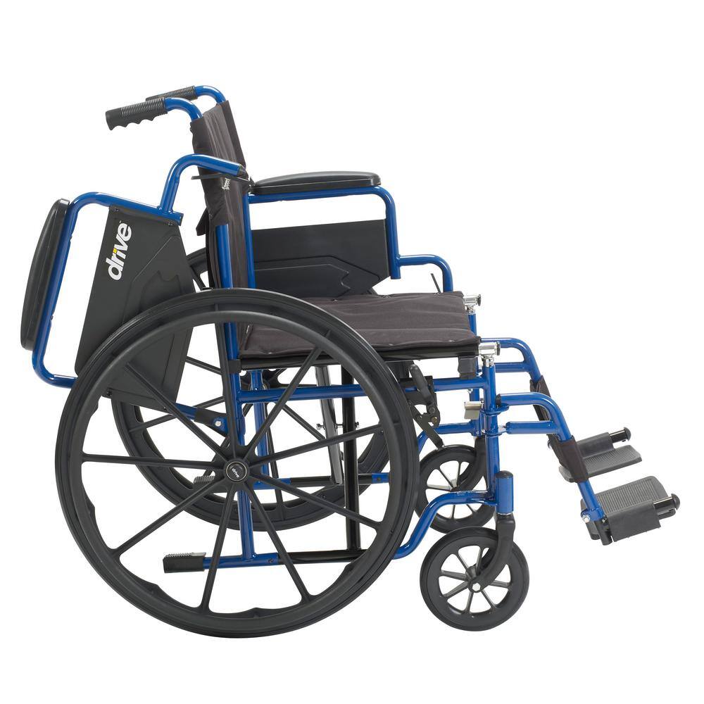 Drive Medical Blue Streak Wheelchair with Flip Back Desk Arms 18 in. Seat and Swing Away Footrest bls18fbd-sf