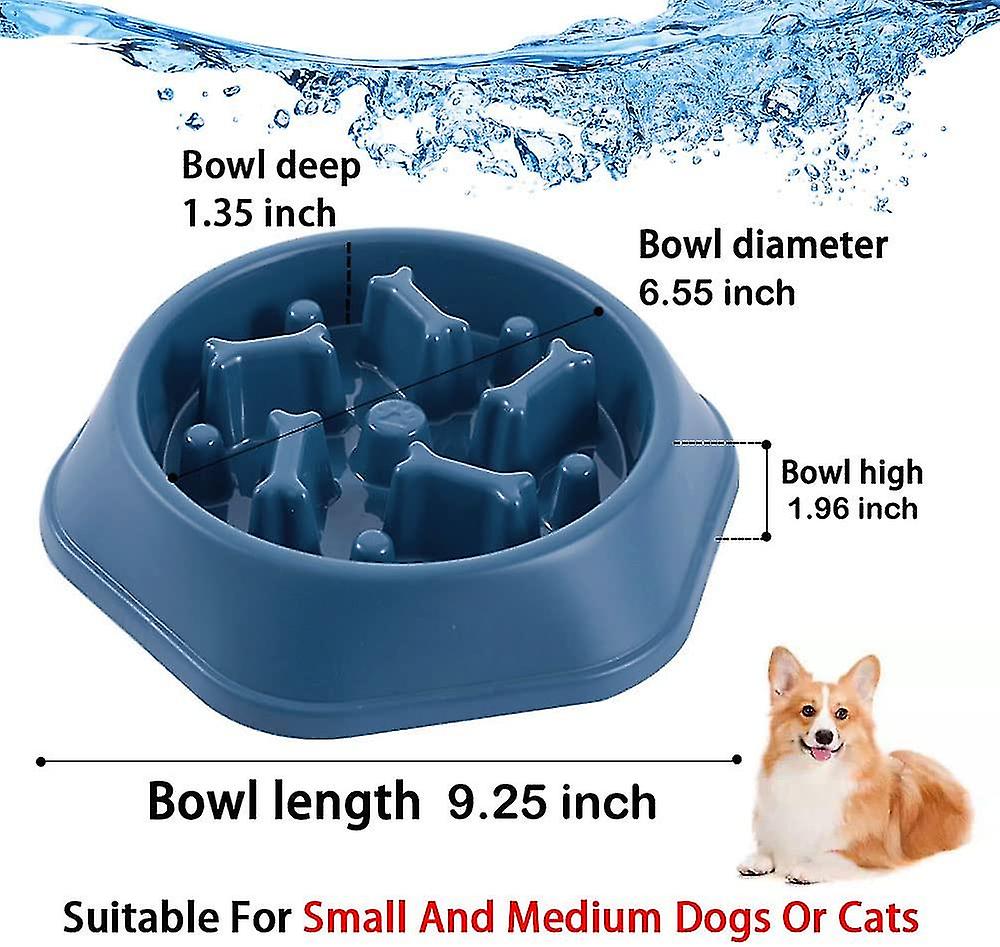 Slow Feeder Dog Bowls Food Stop Bloat Anti Gulping Healthy Eating Interactive Non Slip Dog Slow Feeder Pet Bowl Slow Eating For Small Medium Size Dogs