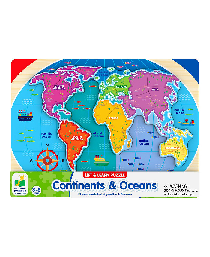 The Learning Journey Lift Learn Continents Oceans 22 Pieces Puzzle Set