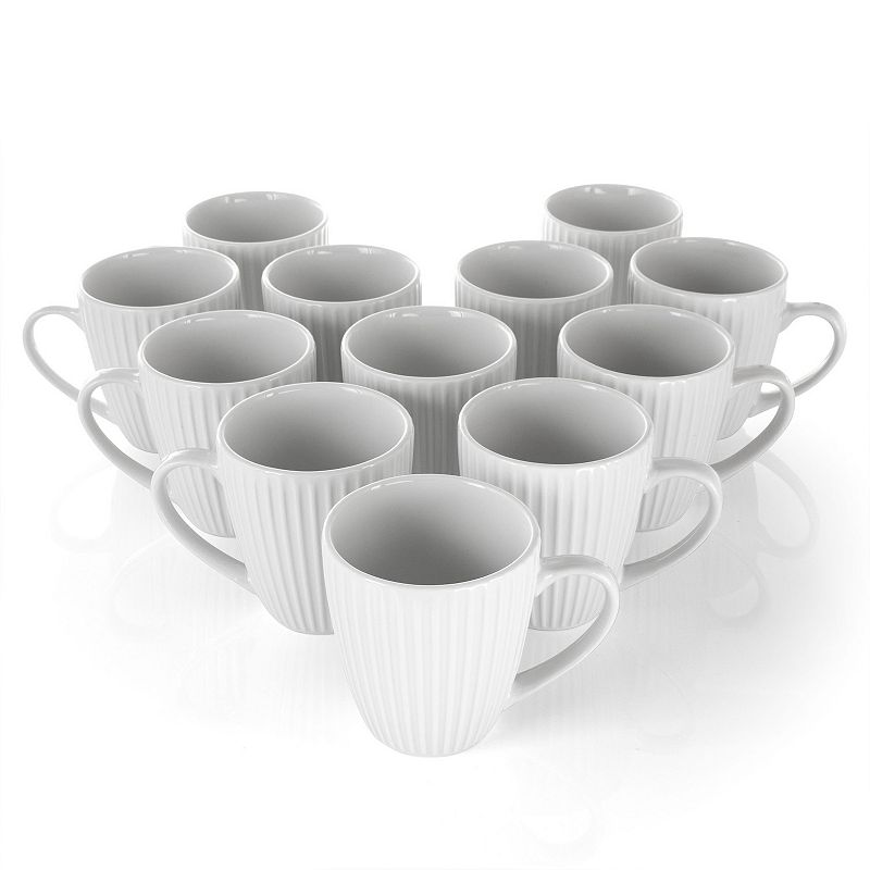 Elama Elle 12 Piece Round Porcelain Mug Set