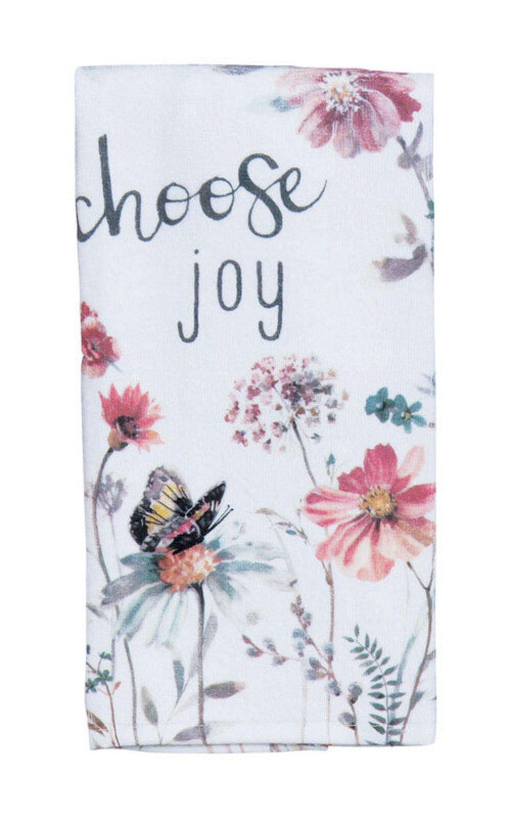 Set of 2 CHOOSE JOY Terry Cloth Kitchen Towels， by Kay Dee