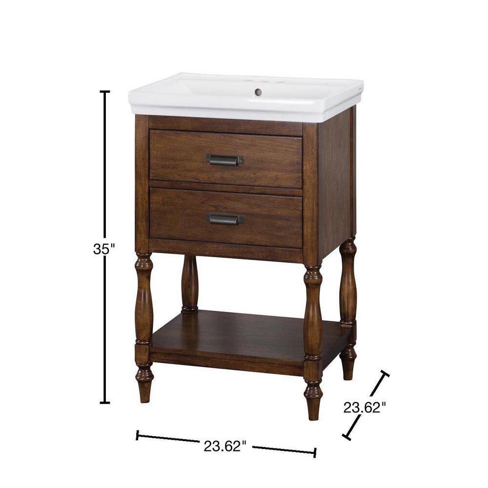 Foremost Cherie 24 in. Vanity Combo in Dark Walnut CHNVT2435