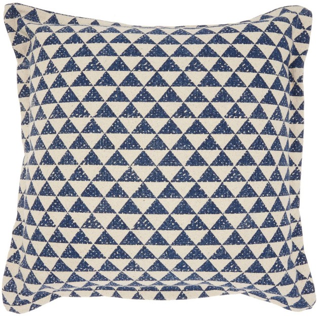 Life Styles Printed Triangles Oversize Square Throw Pillow Indigo Mina Victory