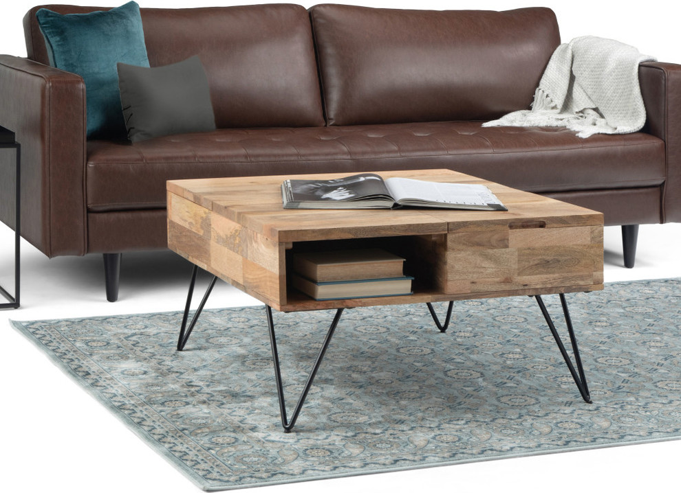 Hunter Lift Top Square Coffee Table   Midcentury   Coffee Tables   by Simpli Home Ltd.  Houzz