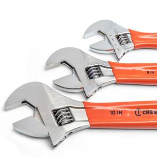 Crescent 6 in. 8 in. and 10 in. Chrome Cushion Grip Adjustable Wrench Set (3-Piece) AC26810CV