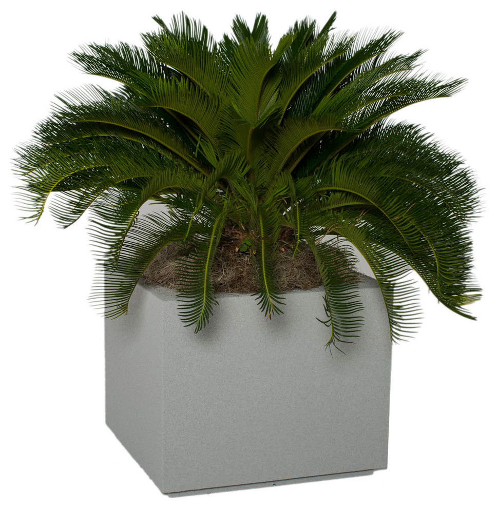 Milan Square Outdoor Planter   Contemporary   Outdoor Pots And Planters   by Poly Stone Planters  Houzz