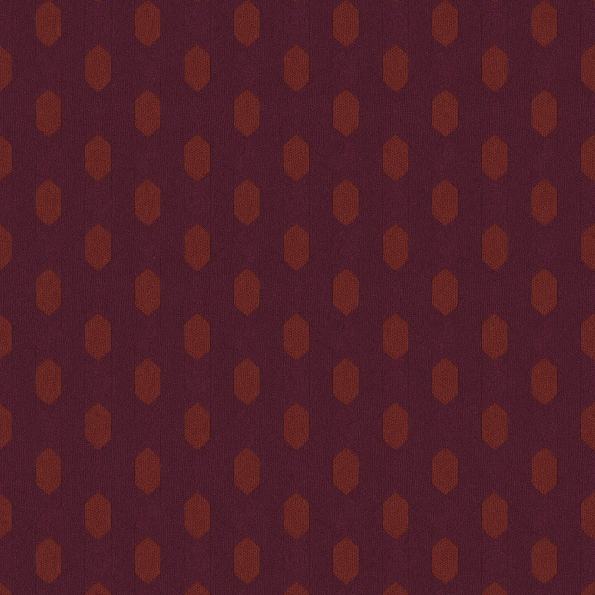 Art Deco Style Geometric Motif Wallpaper in Orange/Red/Lilac from the Absolutely Chic Collection