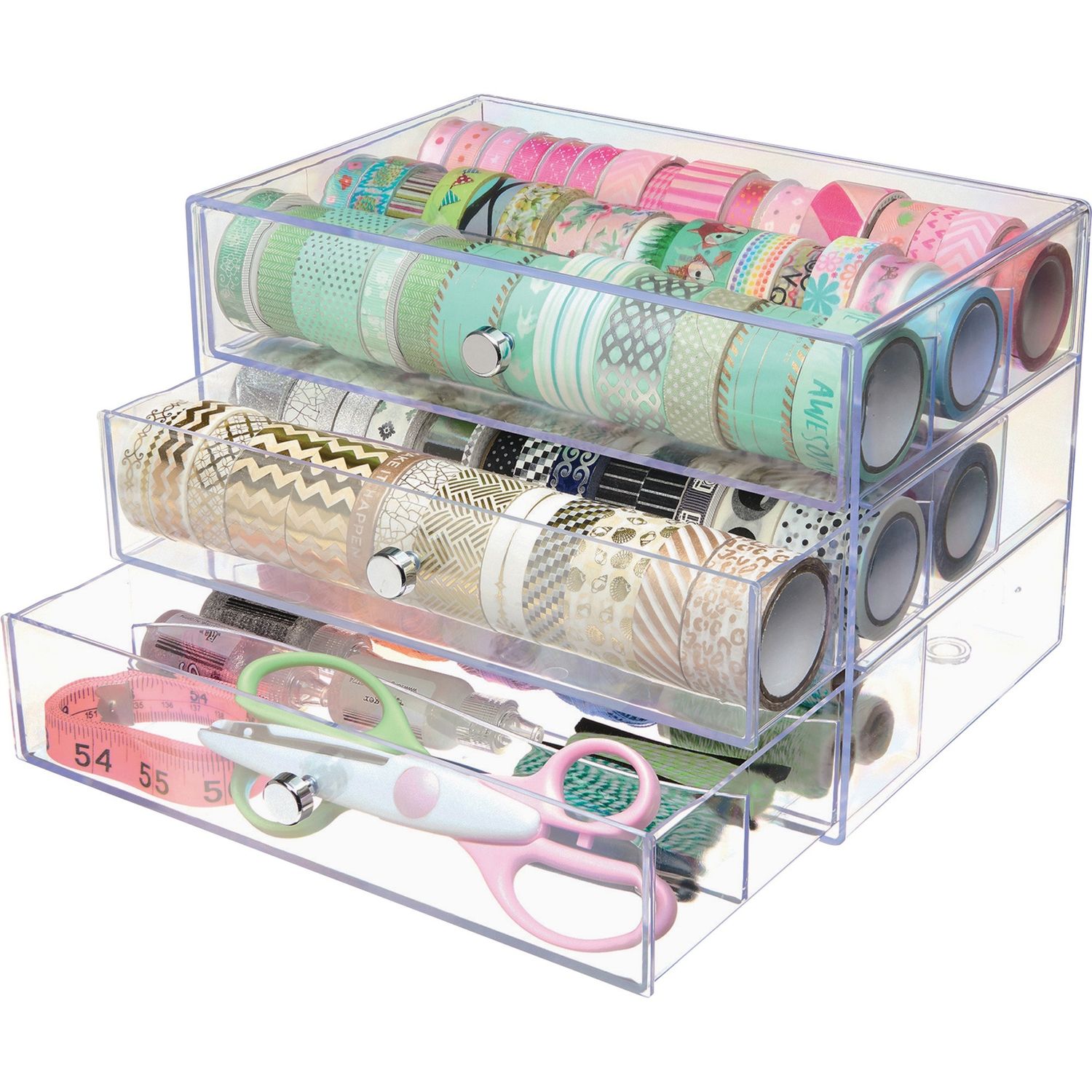 3-drawer Transparent Storage Cube by Deflecto， LLC DEF350901CR