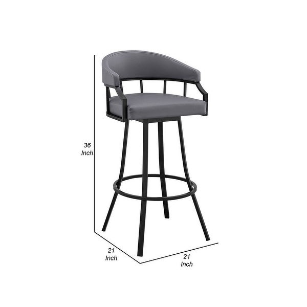 Mayla 26 Inch Swivel Counter Stool， Black Flared Legs - 36 H x 21 W x 21 L Inches