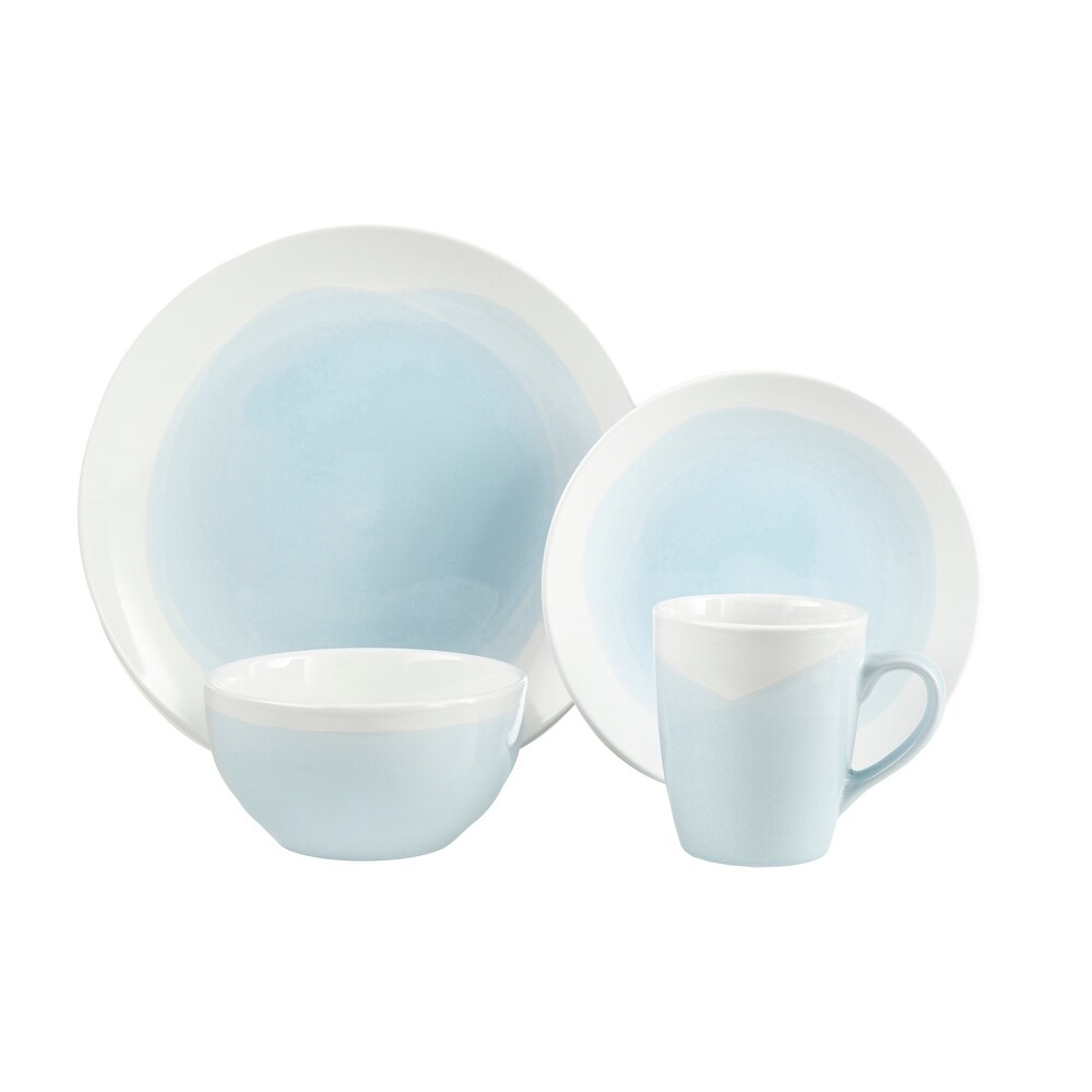 American Atelier Oasis Mint Stoneware Dinnerware   Set of 16