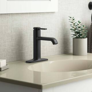 KOHLER Ashan Single Hole Single-Handle Bathroom Faucet in Matte Black K-R27136-4D-BL