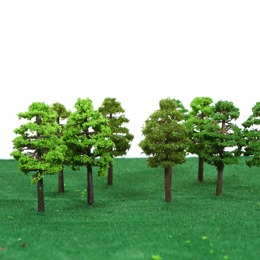 60pcs Mini Green Trees Scale Architectural Models Train Railways Landscape Scenery Layout Garden Decoration Tree Toys