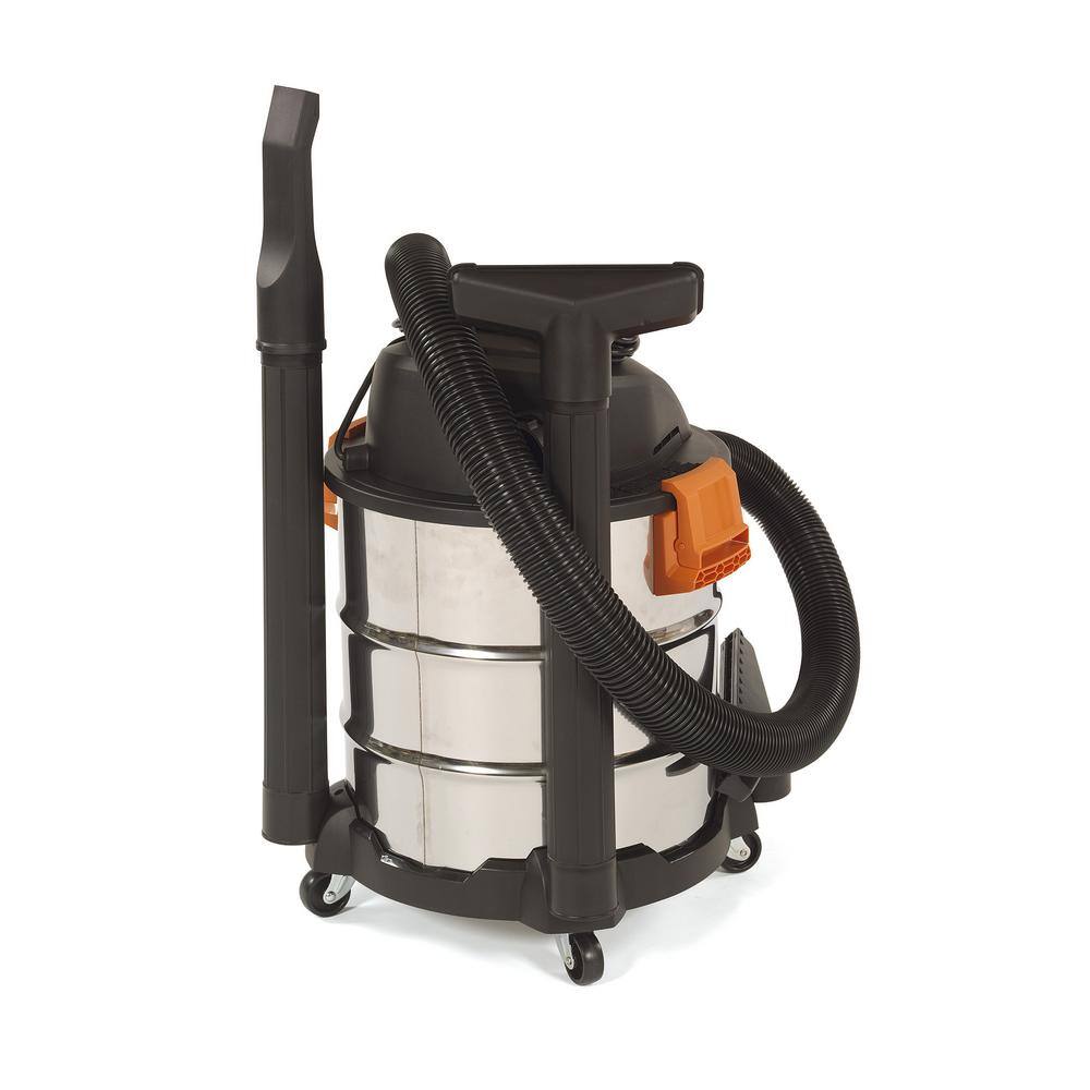 RIDGID 10 Gallon 6.0 Peak HP Stainless Steel WetDry Shop Vacuum with Filter Locking Hose and Accessories WD1060