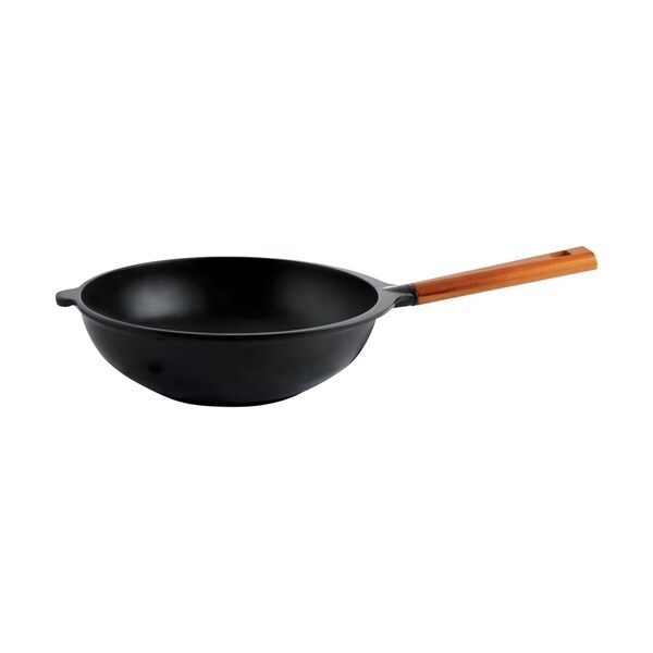 Wonderchef Die Cast Aluminium with Wooden Handle Stir Fry Wok， 28cm