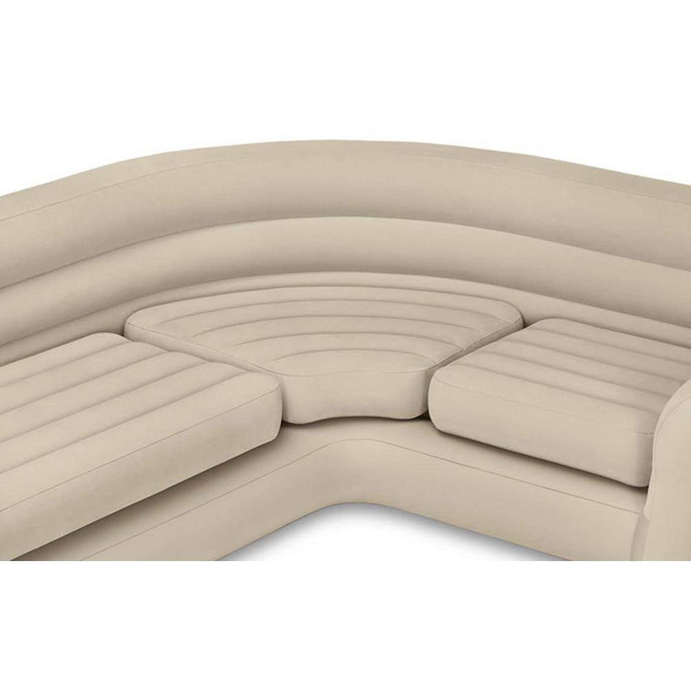 Intex Inflatable Corner Living Room Neutral Sectional Sofa (2-Pack) 2 x 68575EP