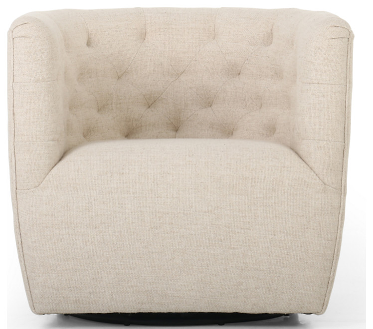 Hase Tufted Swivel Chair   Transitional   Armchairs And Accent Chairs   by Marco Polo Imports  Houzz