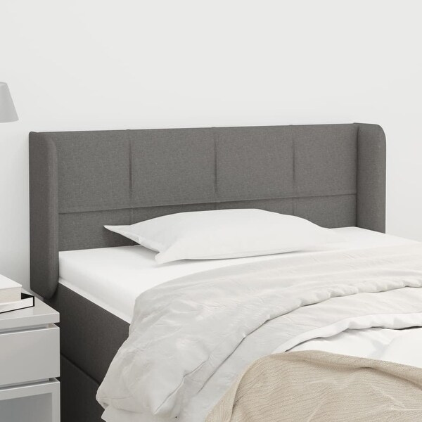 vidaXL Headboard with Ears Dark/Light Gray Fabric - - 37455509