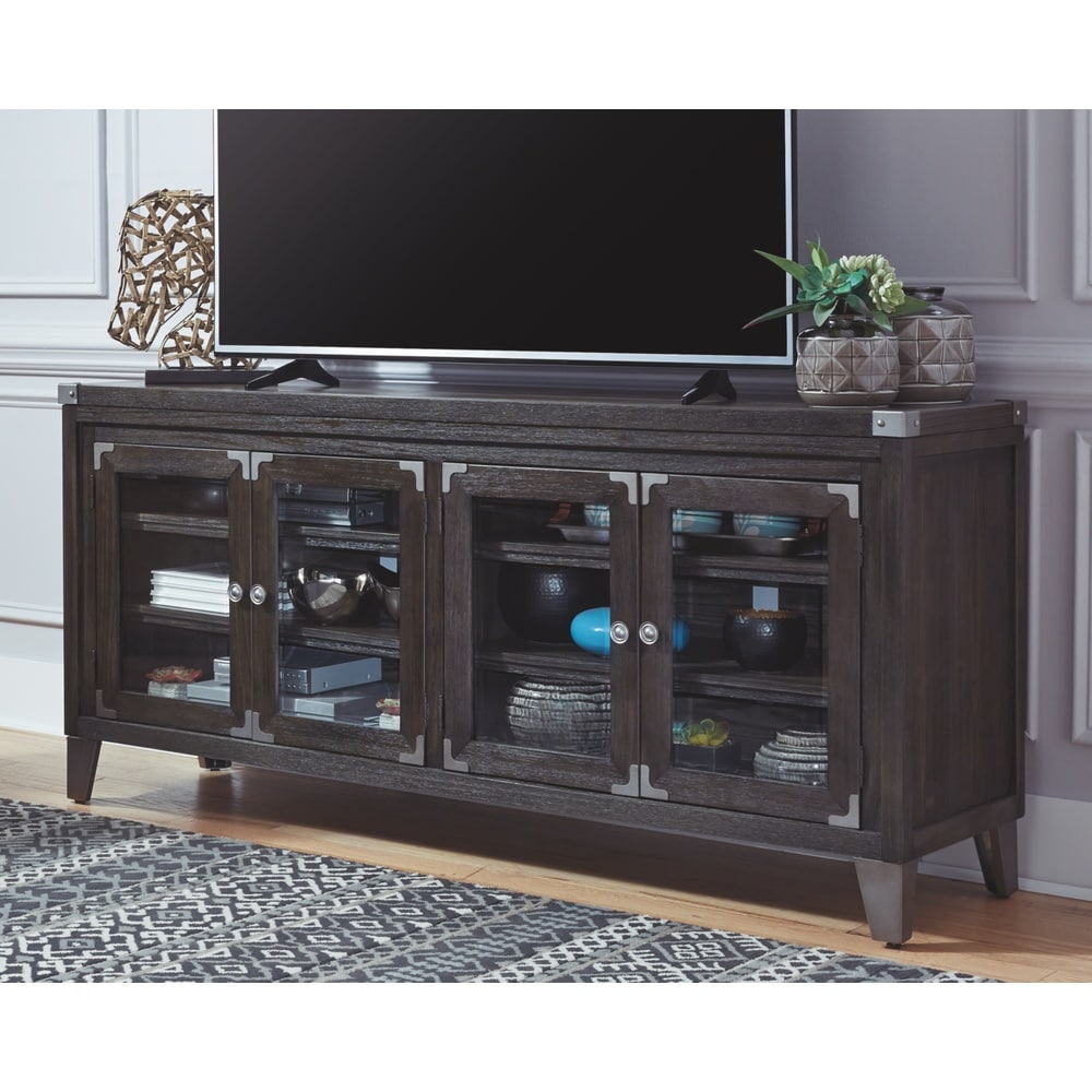 Todoe Contemporary Extra Large TV Stand  Brown