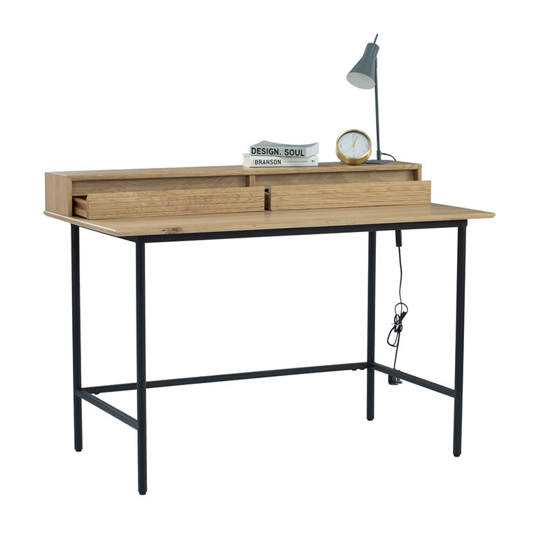 DOVER Study Desk 120cm - Natural & Black