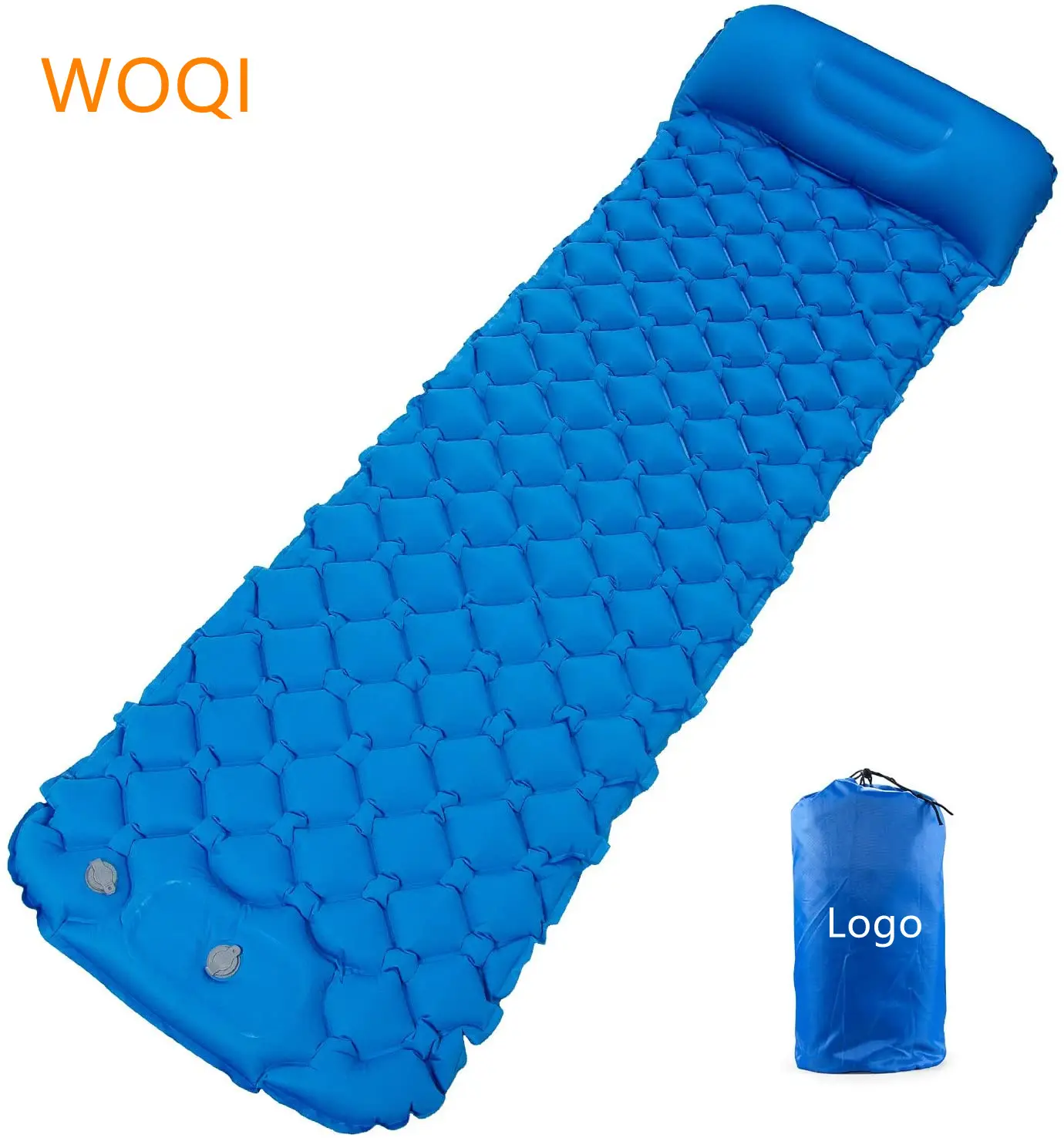 Woqi Camping Sleeping Pad Inflatable Sleeping Mat with Pillow in stock Built in Pump Sleeping pad