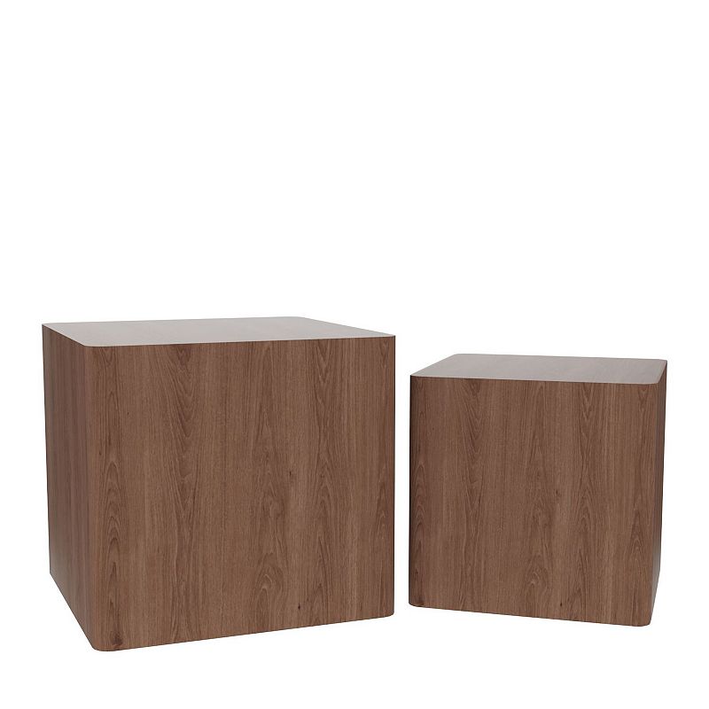 F.C Design MDF Nesting Side Coffee Table for Living Room Office Bedroom Modern Design Space-Saving Set of 2